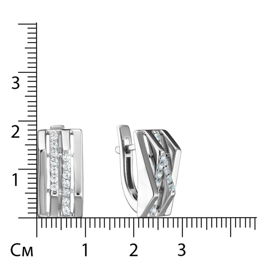 Серебряные серьги с фианитами