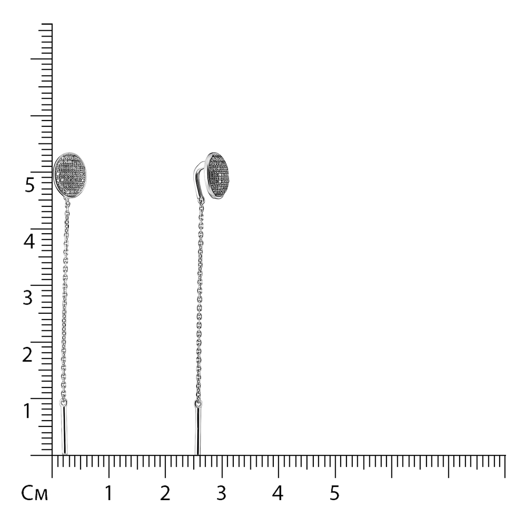 Серьги-протяжки из белого золота с бриллиантами