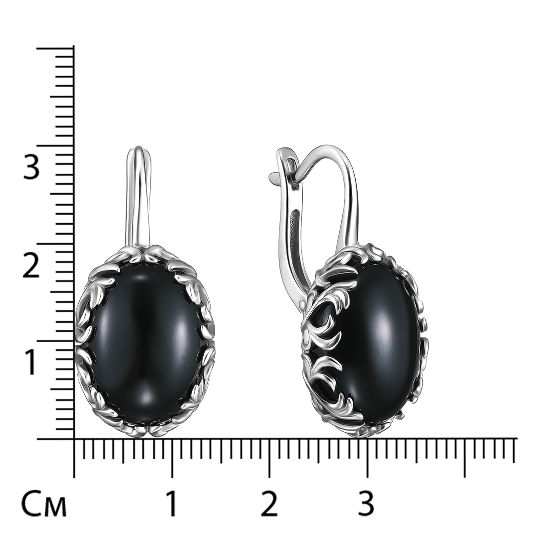 Серебряные серьги 925 пробы; вставки 2 Агат нат.;