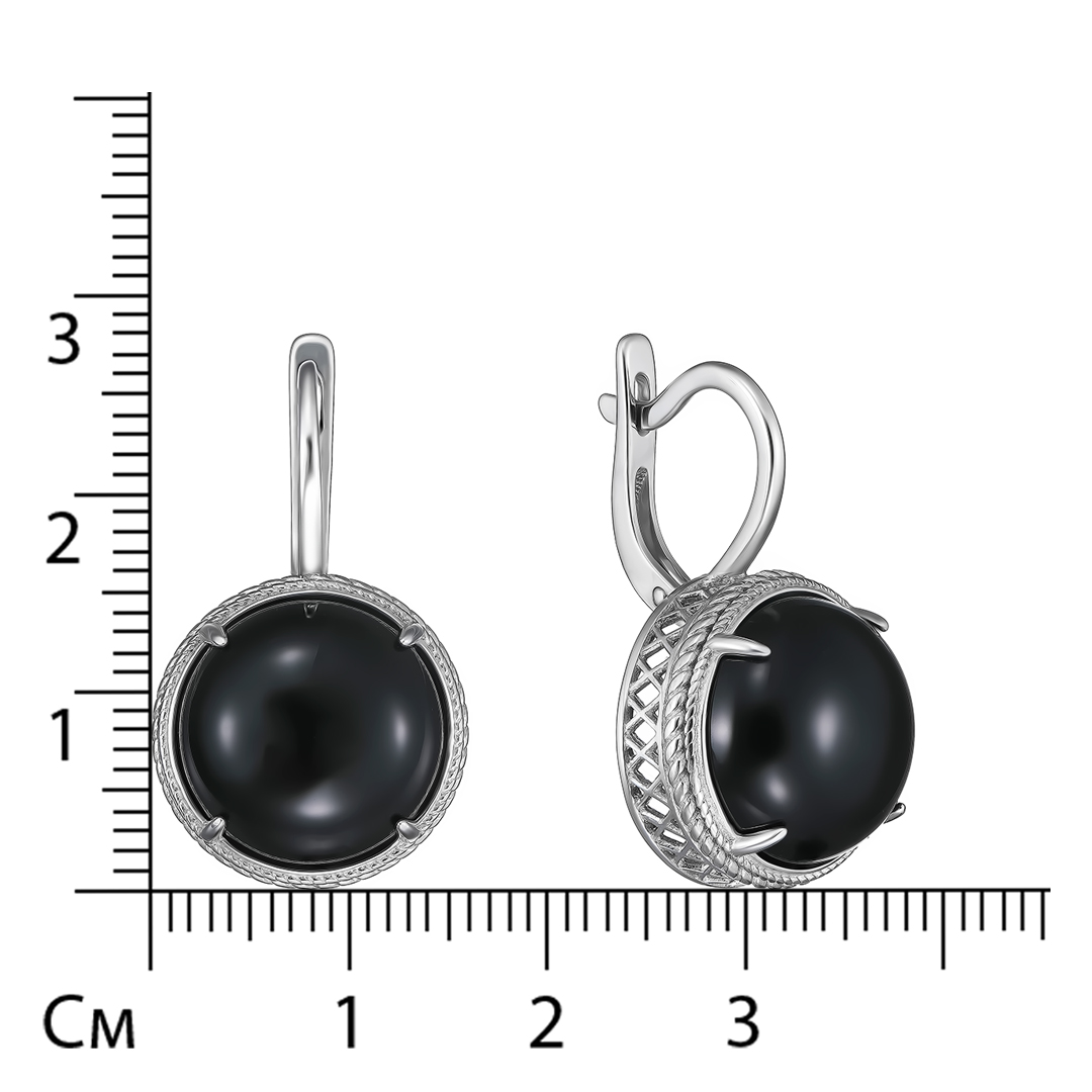 Серебряные серьги 925 пробы; вставки 2 Агат нат.;