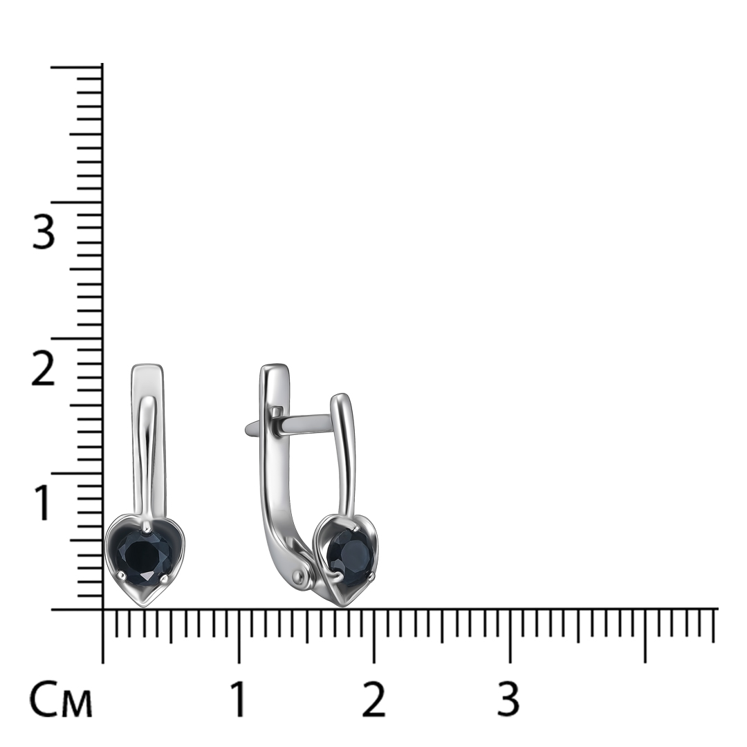 Серебряные серьги 925 пробы; вставки 2 Сапфир 0,664 U/2;