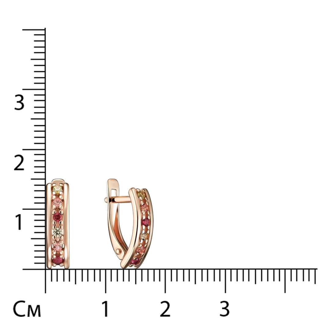Серебряные серьги 925 пробы; вставки 12 Мультисапфир (H) разноцв.;