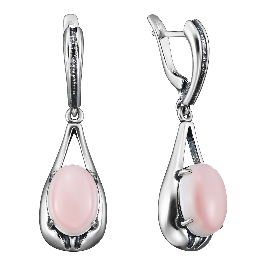Серебряные серьги с кораллами
