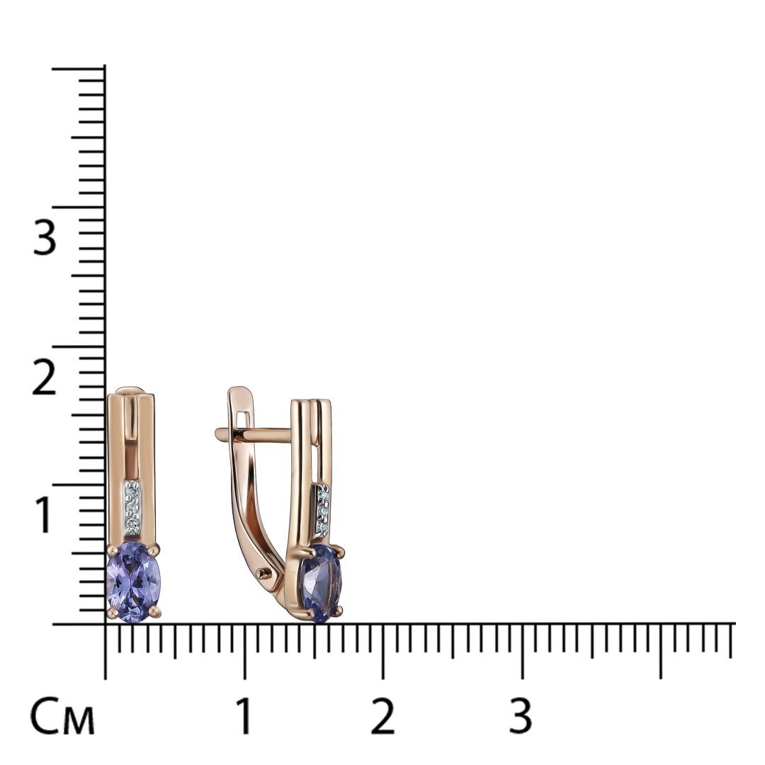 Серьги из золота с танзанитами