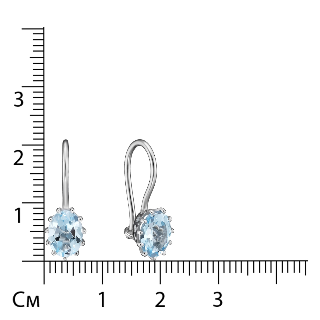 Серебряные серьги 925 пробы; вставки 2 Топаз;