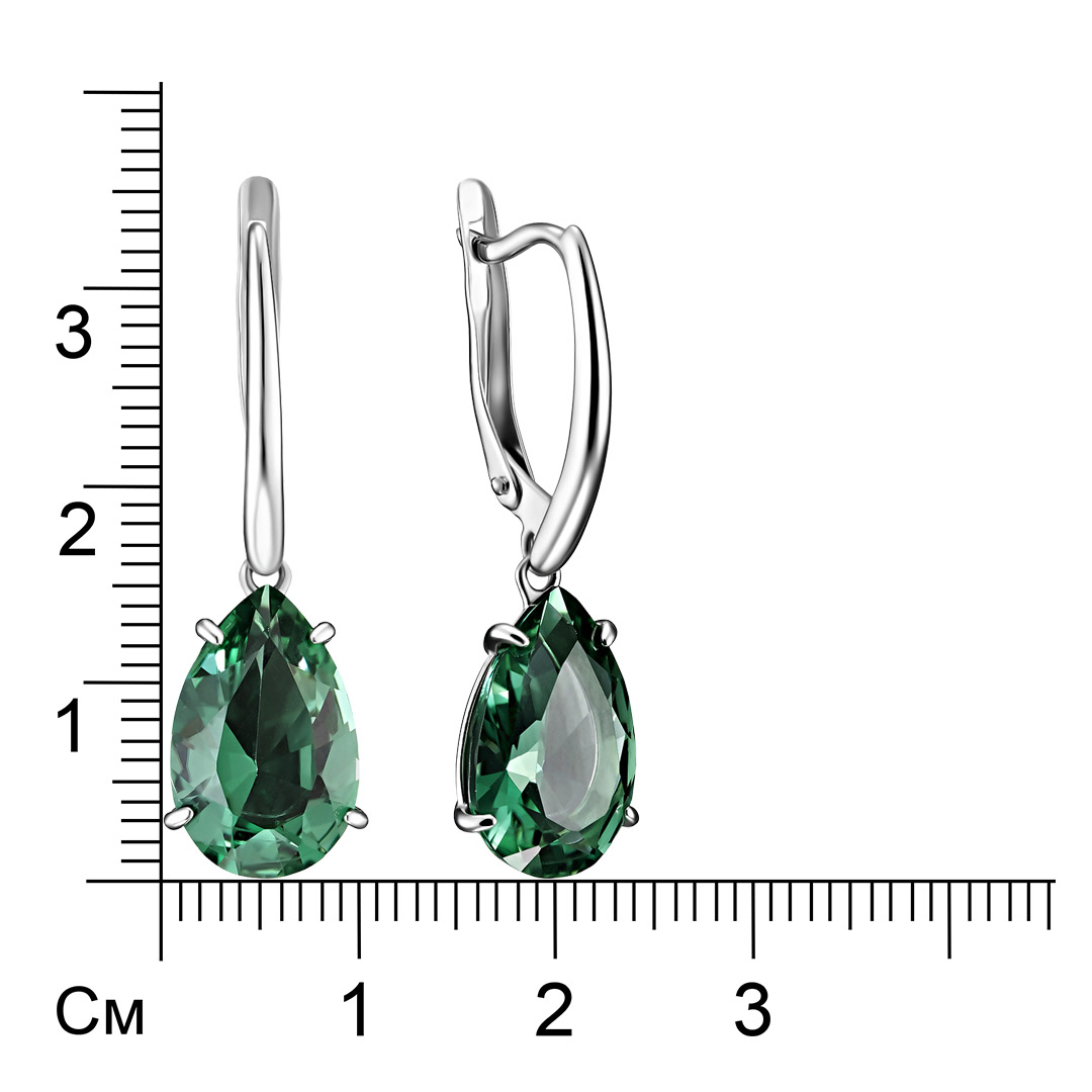 Серебряные серьги 925 пробы; вставки 2 Празиолит;
