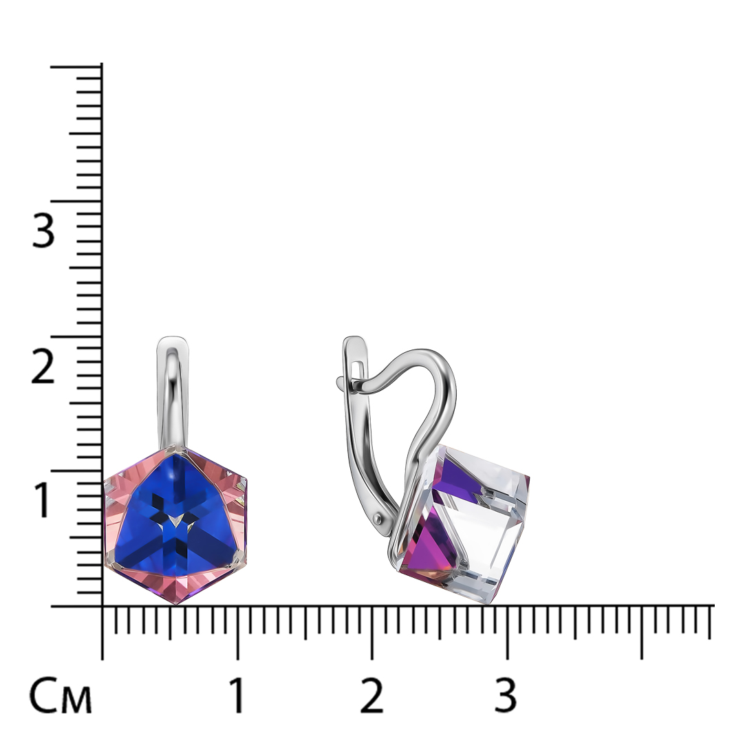 Серебряные серьги 925 пробы; вставки 2 Кристалл ювелир.;