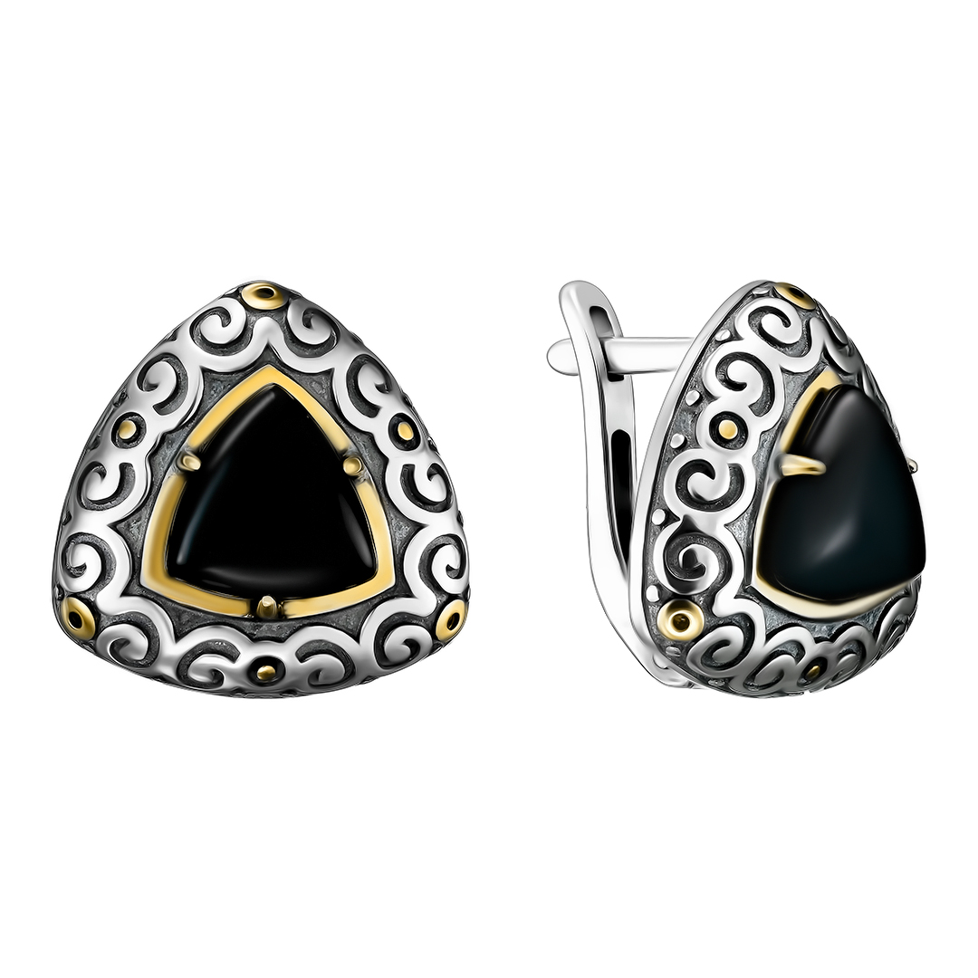 Серебряные серьги с агатами