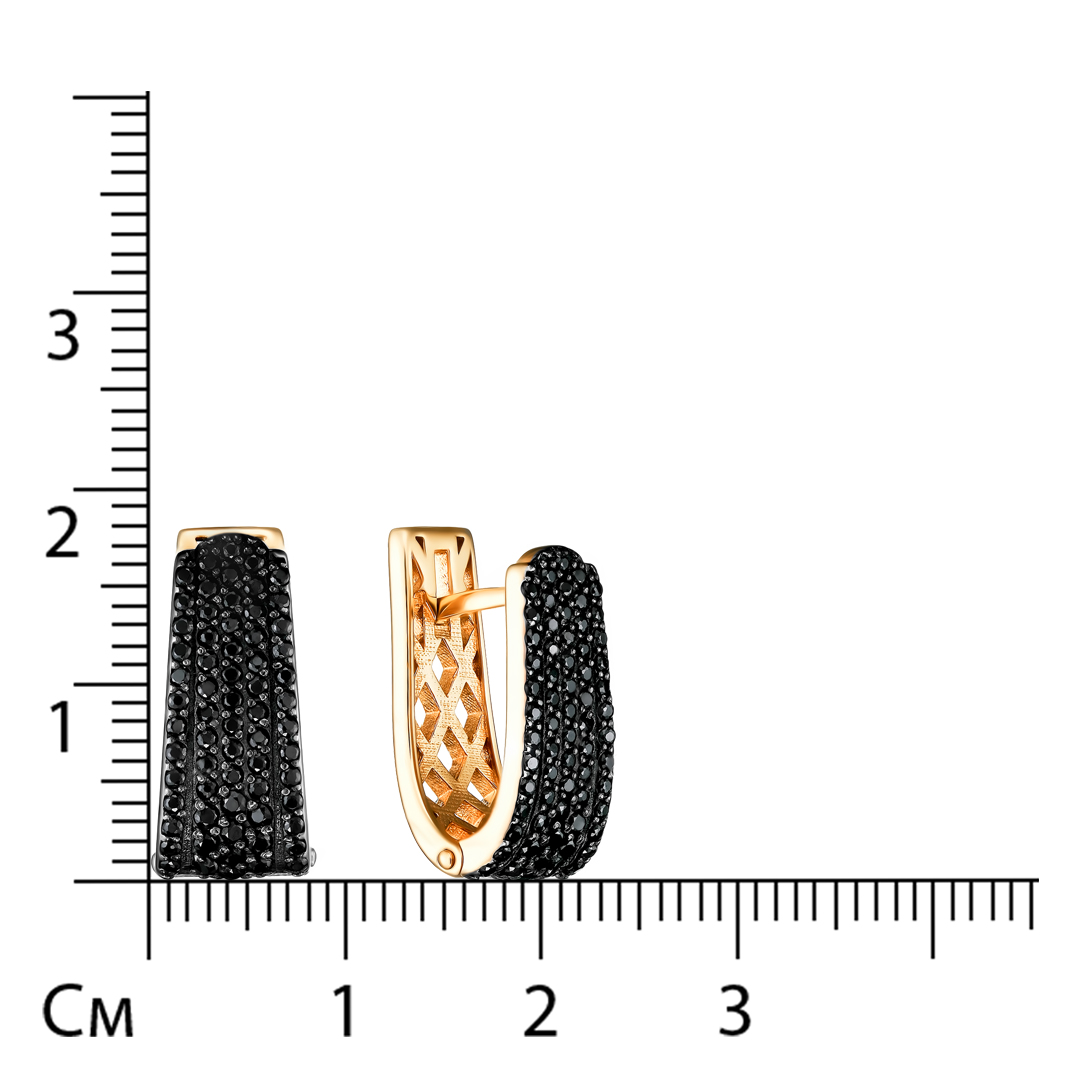 Серебряные серьги 925 пробы; родий черный; вставки 132 Шпинель черная;