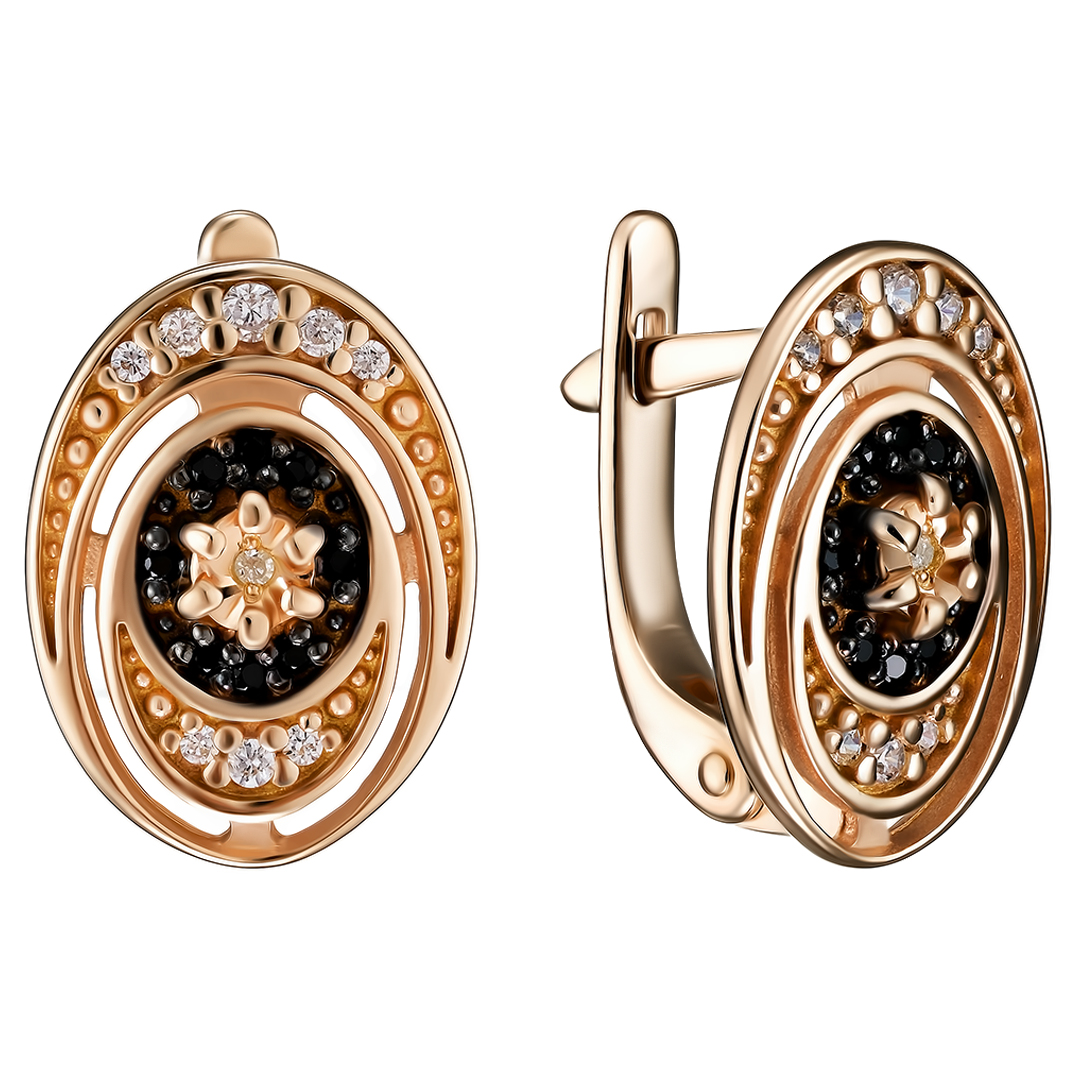 Серебряные серьги с бриллиантами