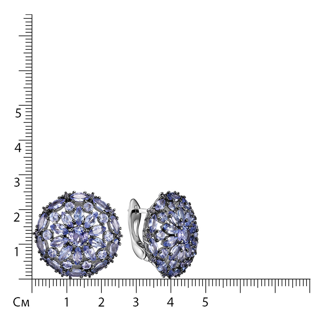 Серебряные серьги с танзанитами