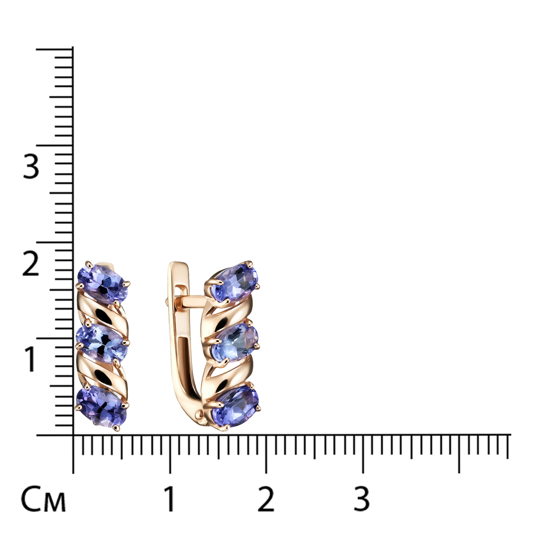 Серьги из золота с танзанитами