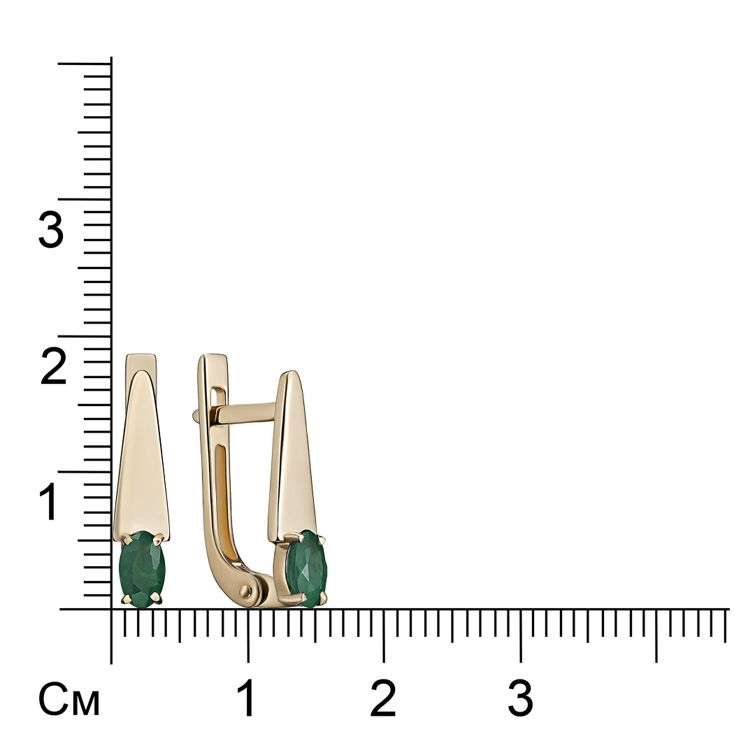 Серьги из золота с изумрудами