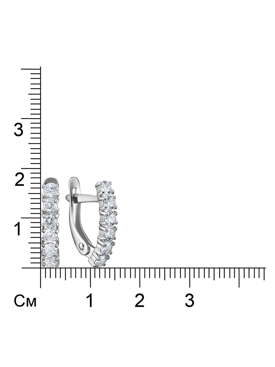 Серебряные серьги 925 пробы; вставки 12 Фианит бесцв.;