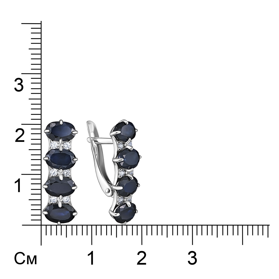 Серебряные серьги с сапфирами