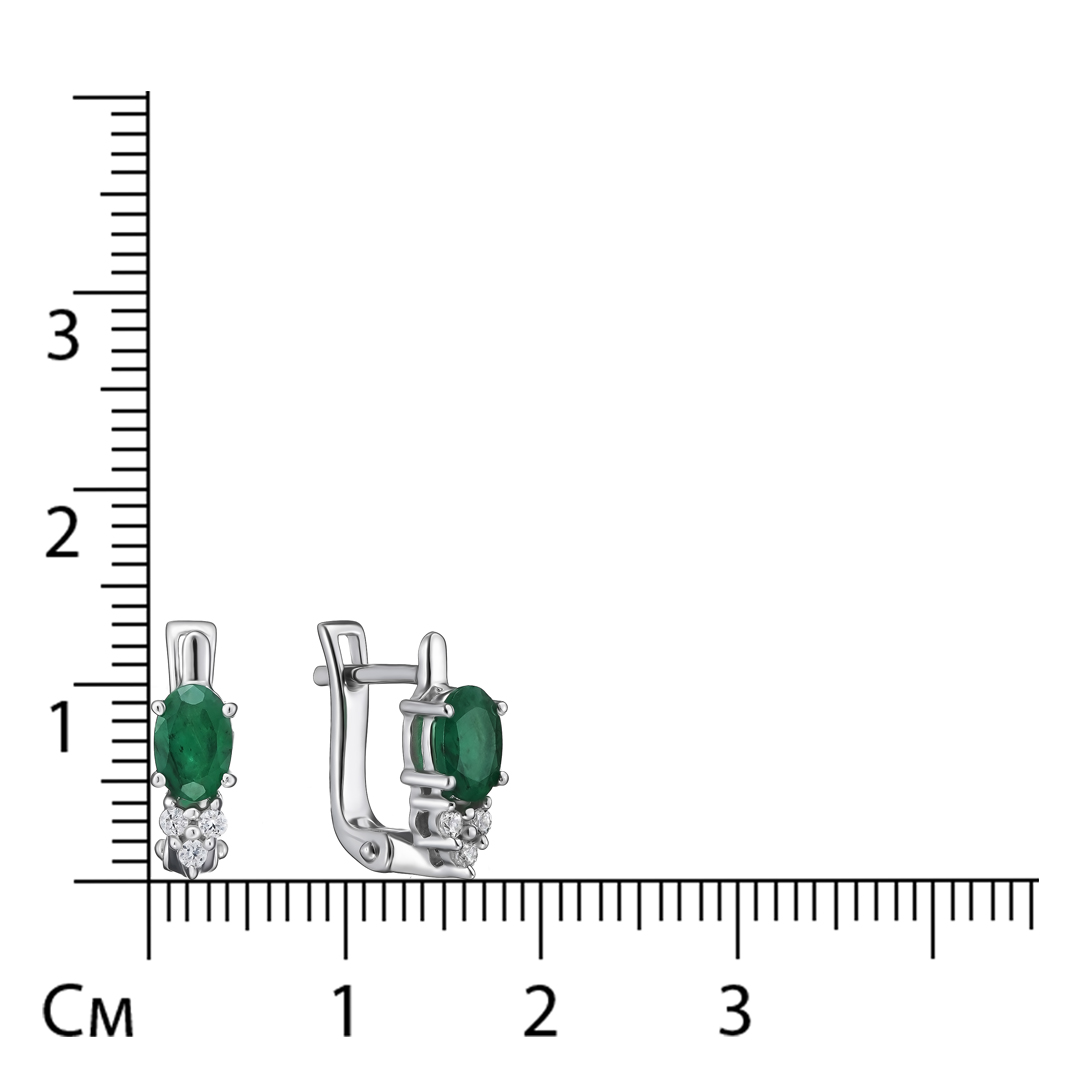 Серебряные серьги с изумрудами