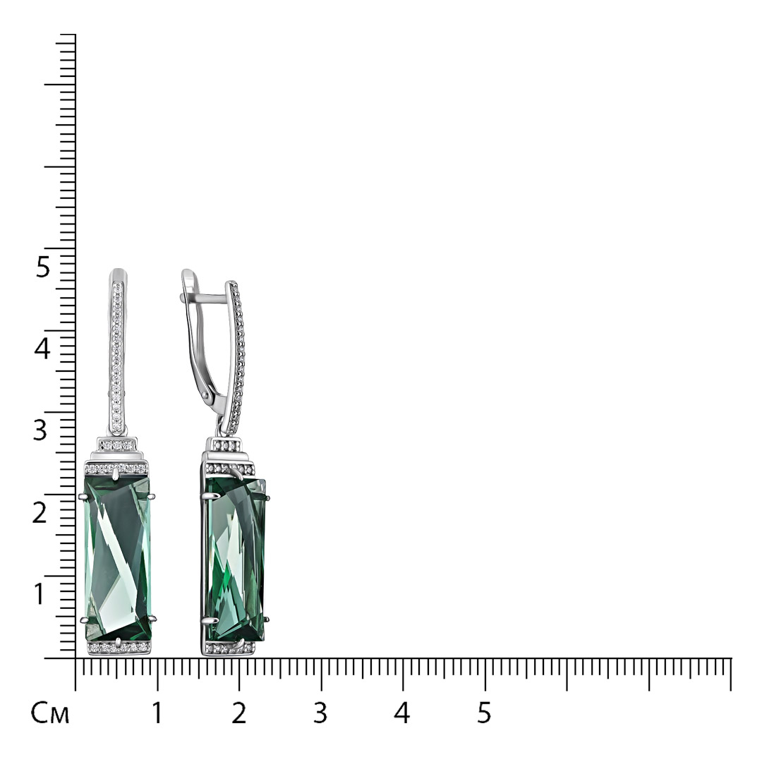 Серебряные серьги с празиолитами