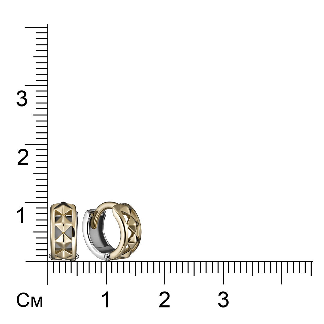 Серьги-конго из комбинированного золота