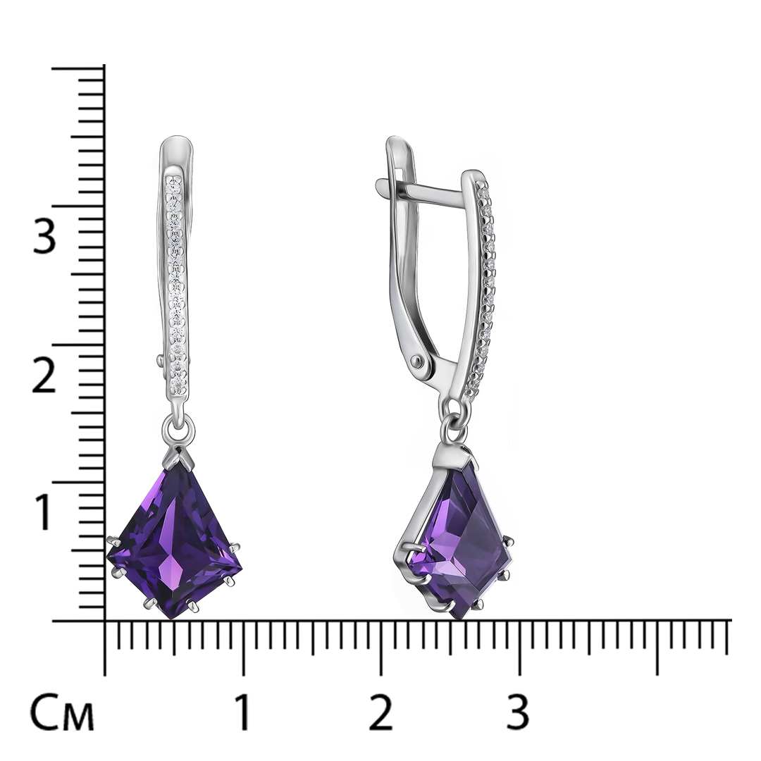 Серебряные серьги с аметистами