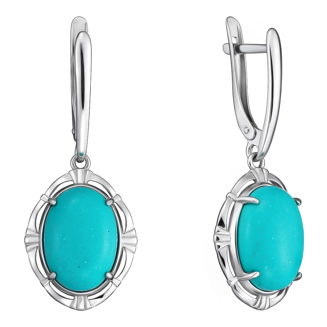 Серебряные серьги с бирюзой