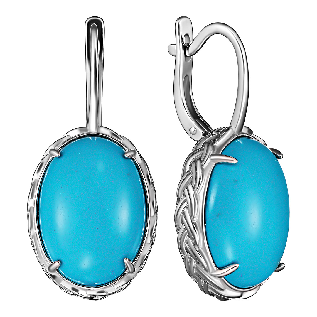 Серебряные серьги с бирюзой
