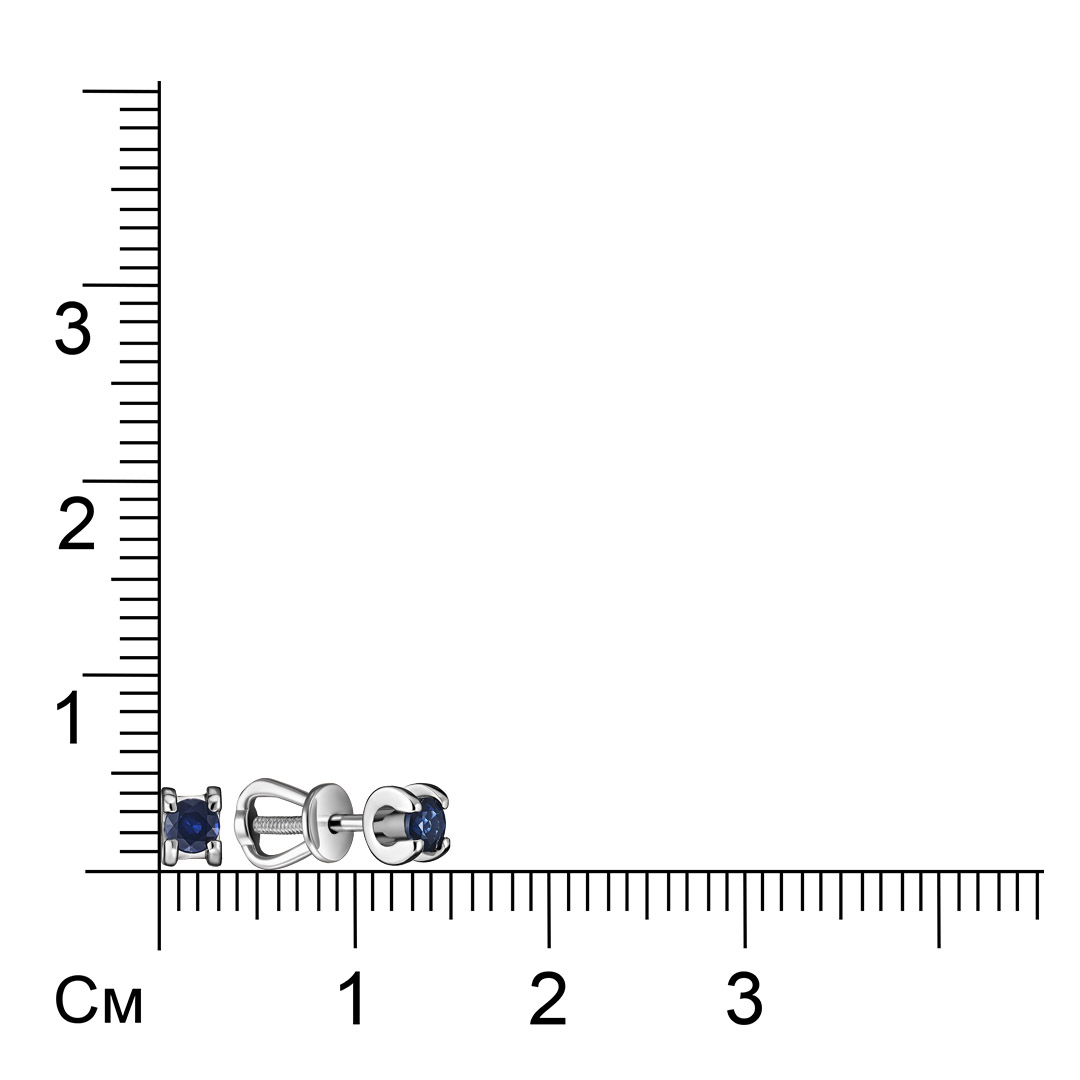 Серьги-пусеты из белого золота с сапфирами