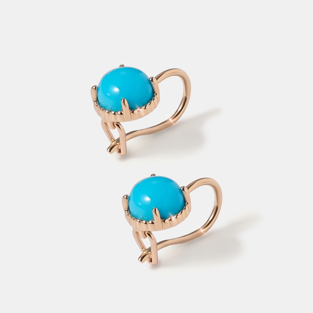 Серьги из золота с бирюзой