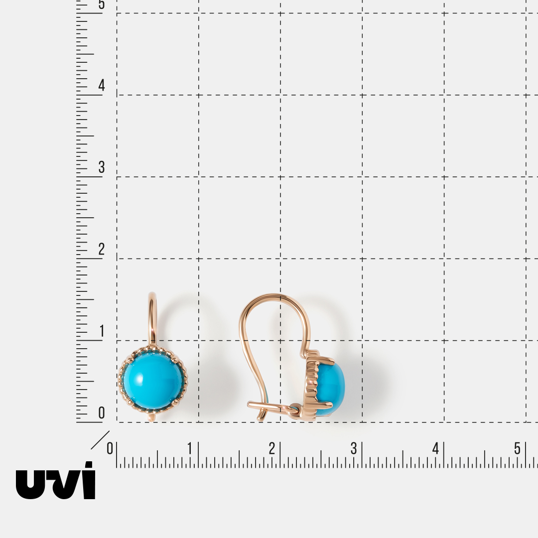 Серьги из золота с бирюзой