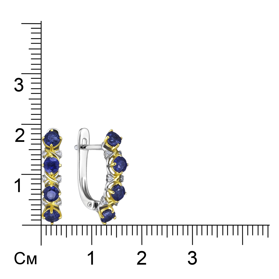 Серьги из белого золота с сапфирами