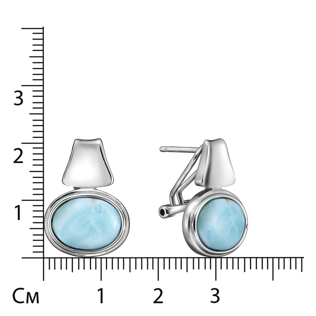 Серебряные серьги с ларимарами