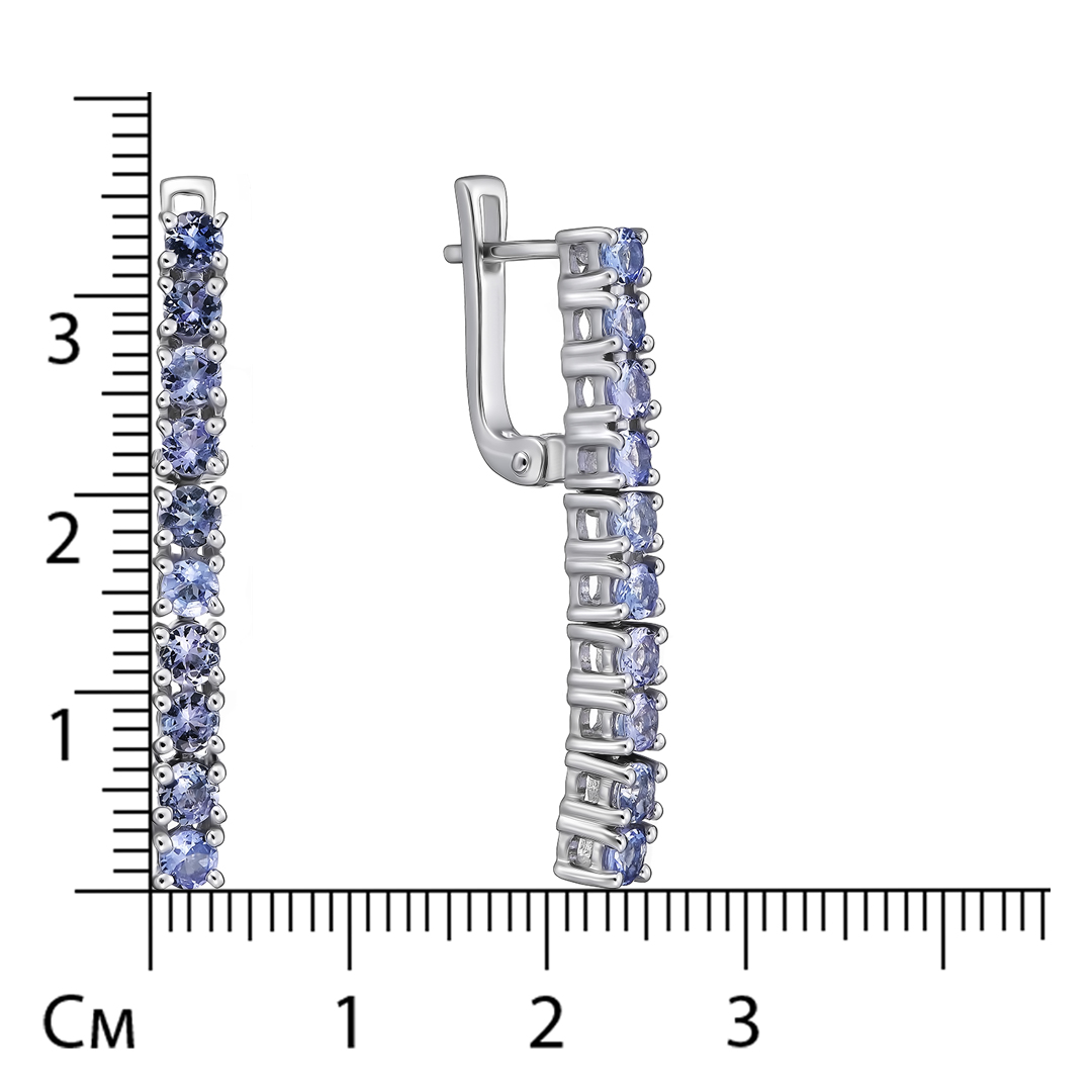 Серебряные серьги с танзанитами