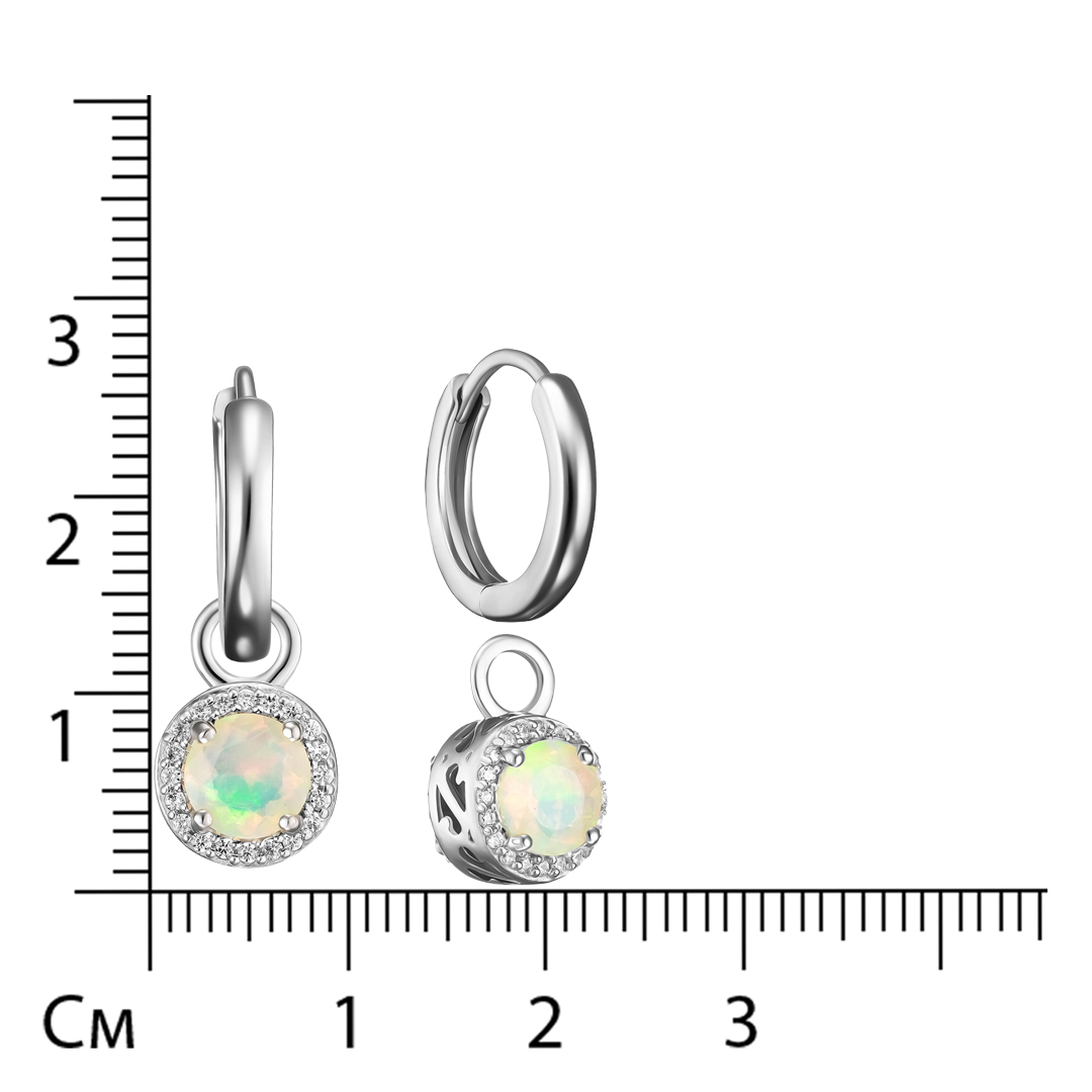 Серебряные серьги-трансформеры с опалами и танзанитами