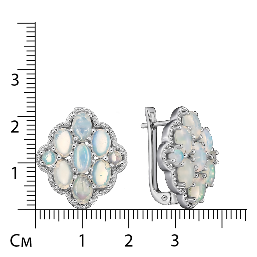 Серебряные серьги с натуральными опалами