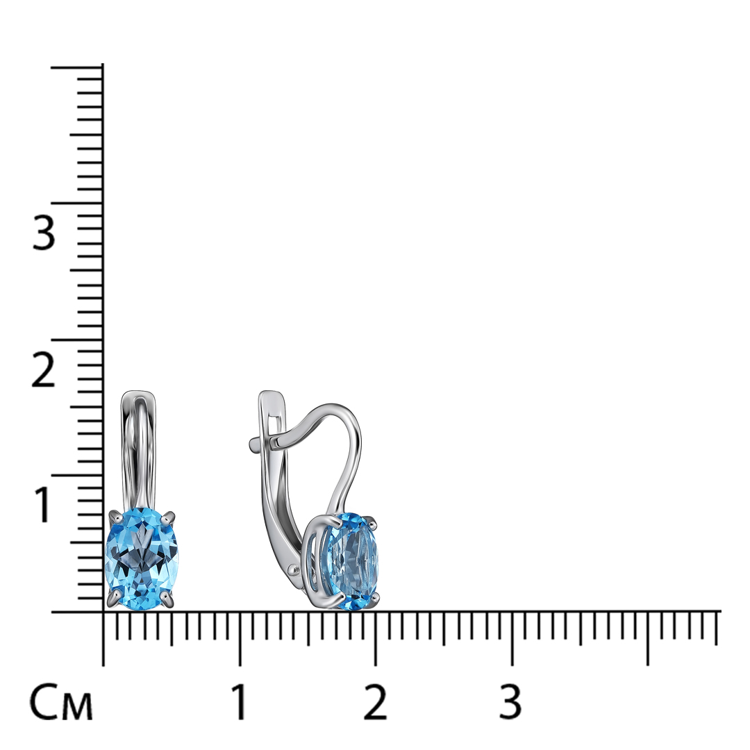 Серьги из белого золота с топазами swiss
