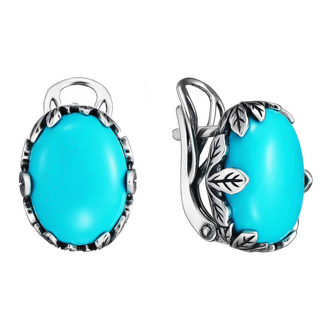 Серебряные серьги с бирюзой