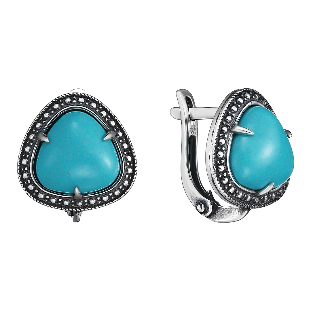Серебряные серьги с бирюзой