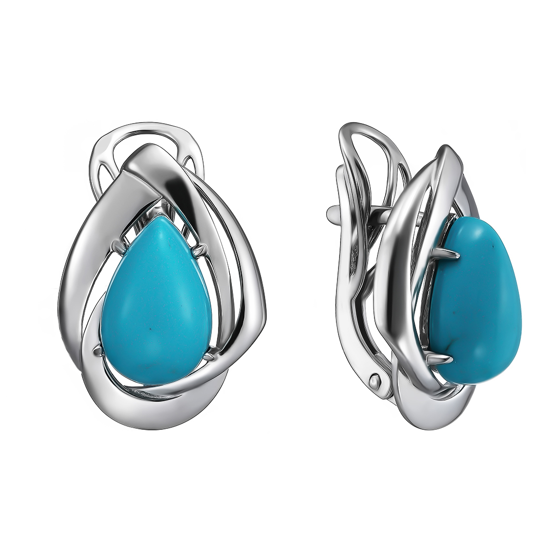 Серебряные серьги с бирюзой