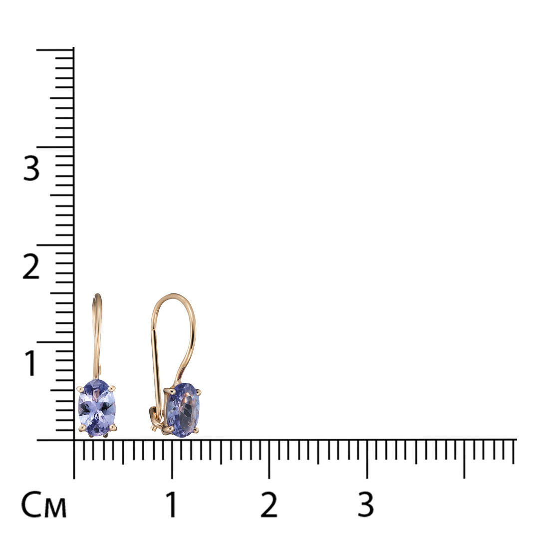 Серьги из золота с танзанитами