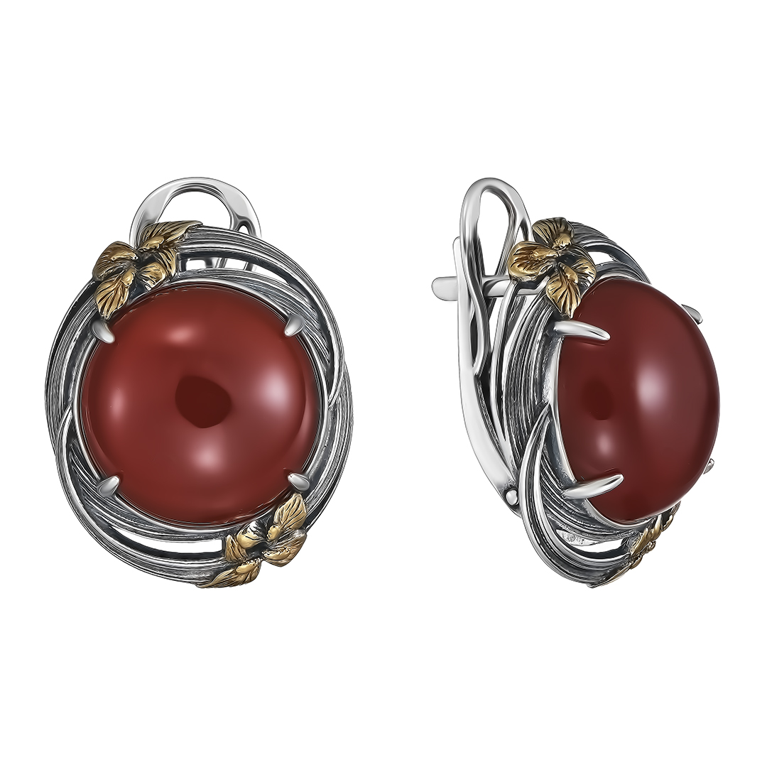 Серебряные серьги с агатами