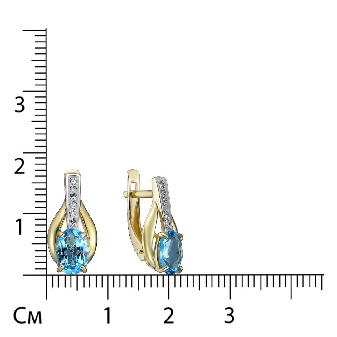 Серьги из желтого золота с топазами swiss