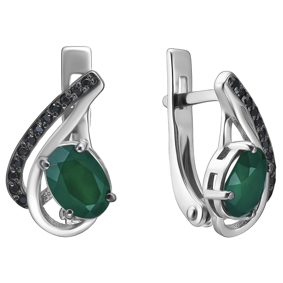 Серебряные серьги с агатами