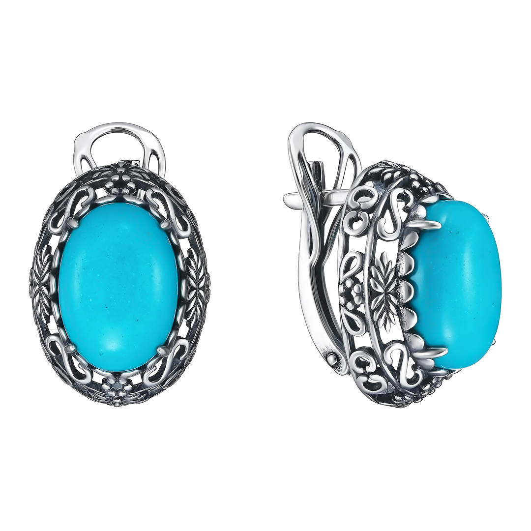 Серебряные серьги с бирюзой