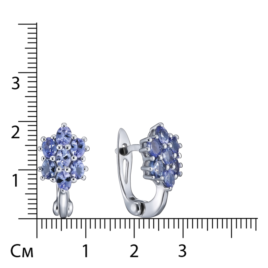 Серебряные серьги с танзанитами
