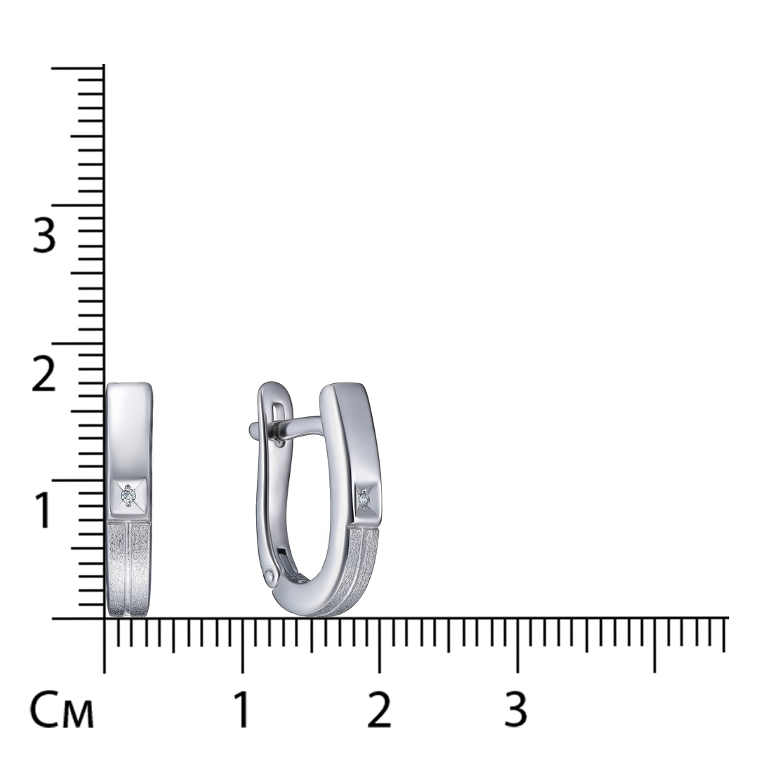 Серебряные серьги 925 пробы; матирование; вставки 2 Бр.Кр-17 0,009 2/3/A