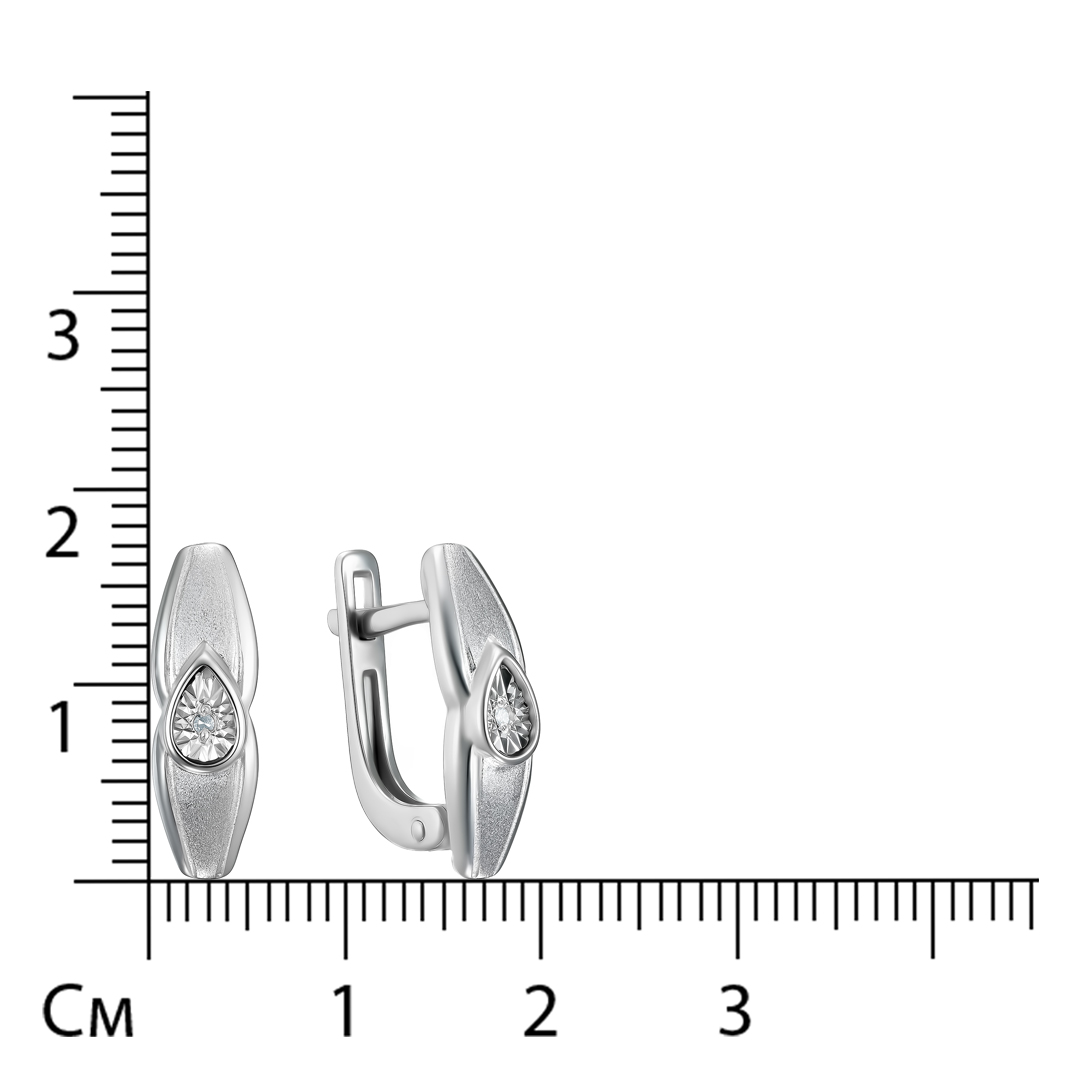 Серебряные серьги с бриллиантами