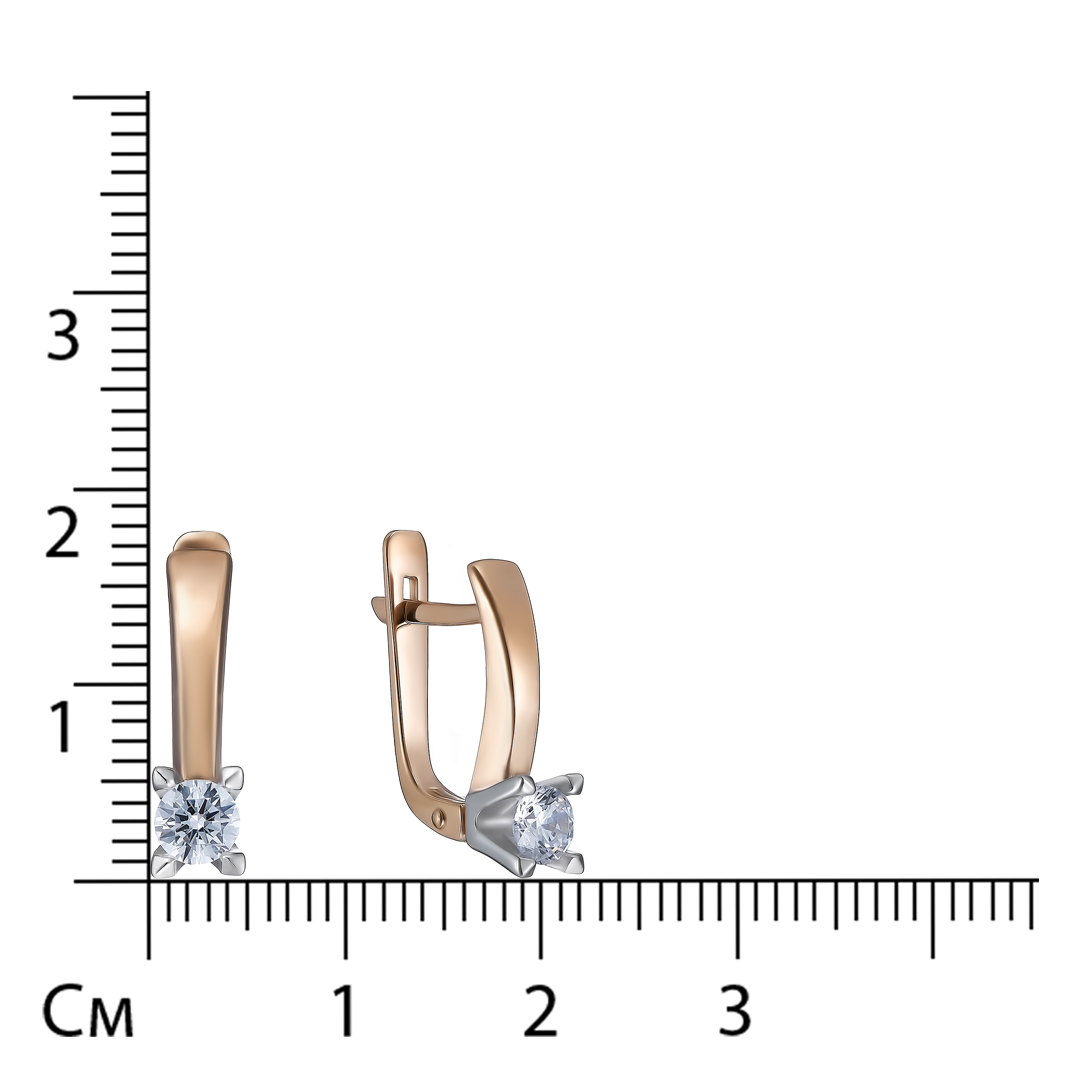 Серебряные серьги 925 пробы; вставки 2 Фианит бесцв.;