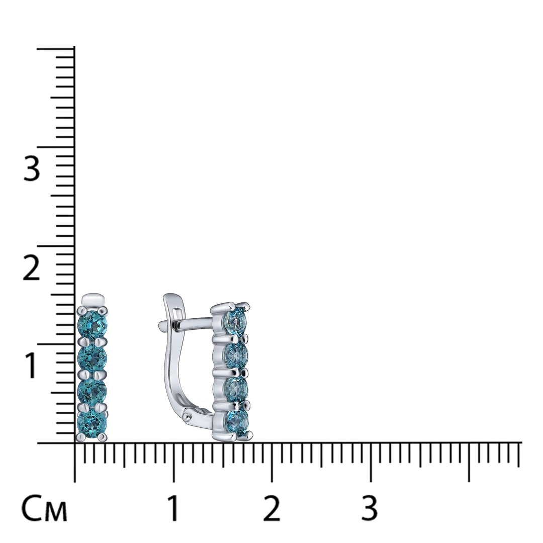 Серьги из белого золота с топазами