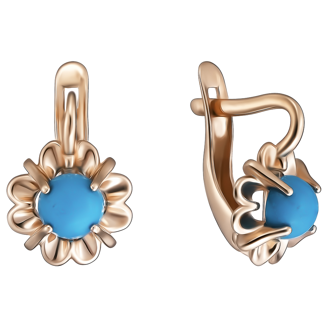 Серебряные серьги с бирюзой