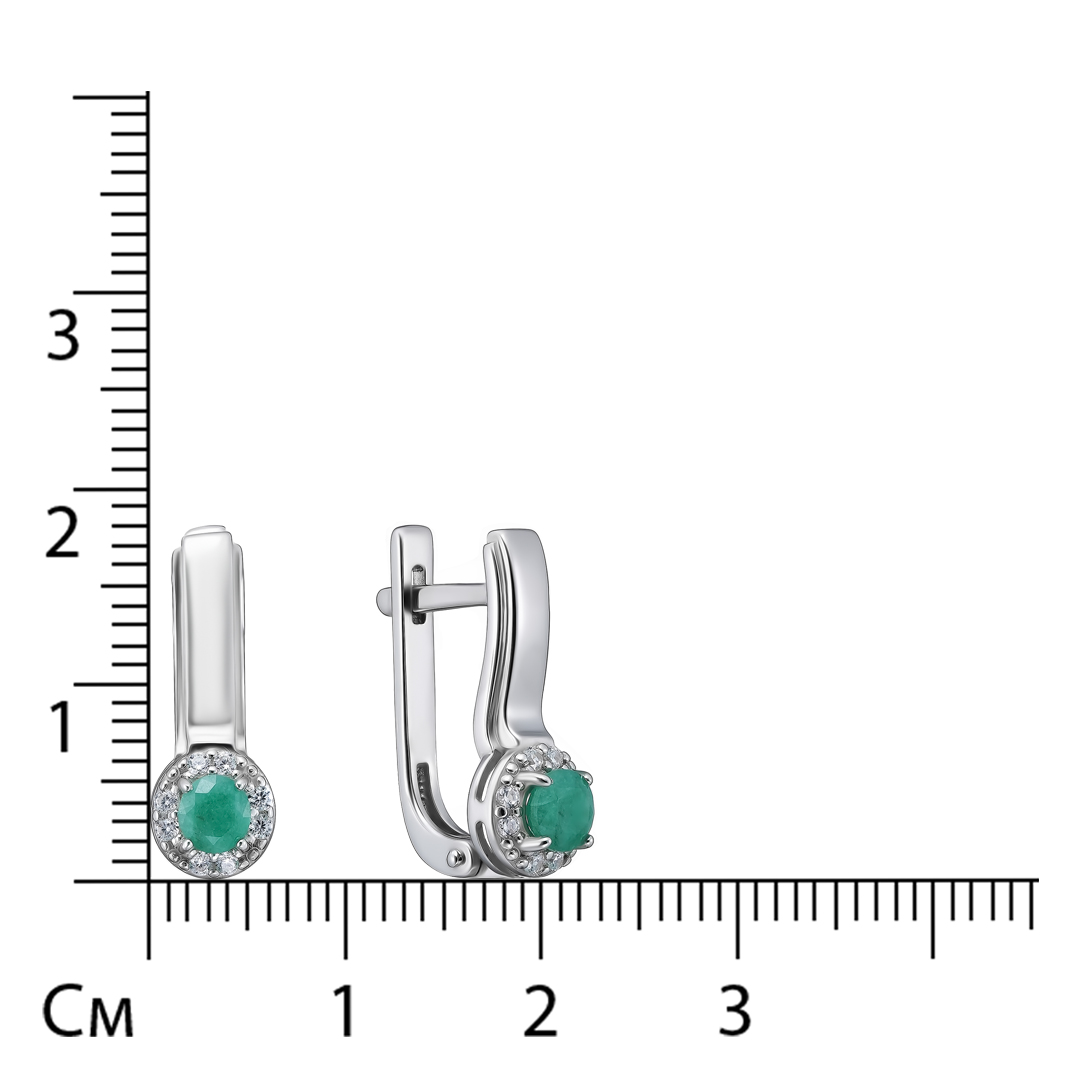 Серебряные серьги с изумрудами