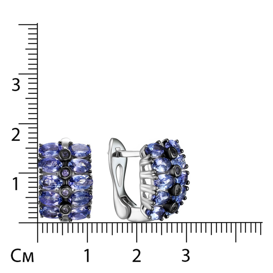 Серебряные серьги с танзанитами